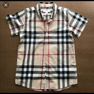 Burberry short-sleeve check cotton children shirt